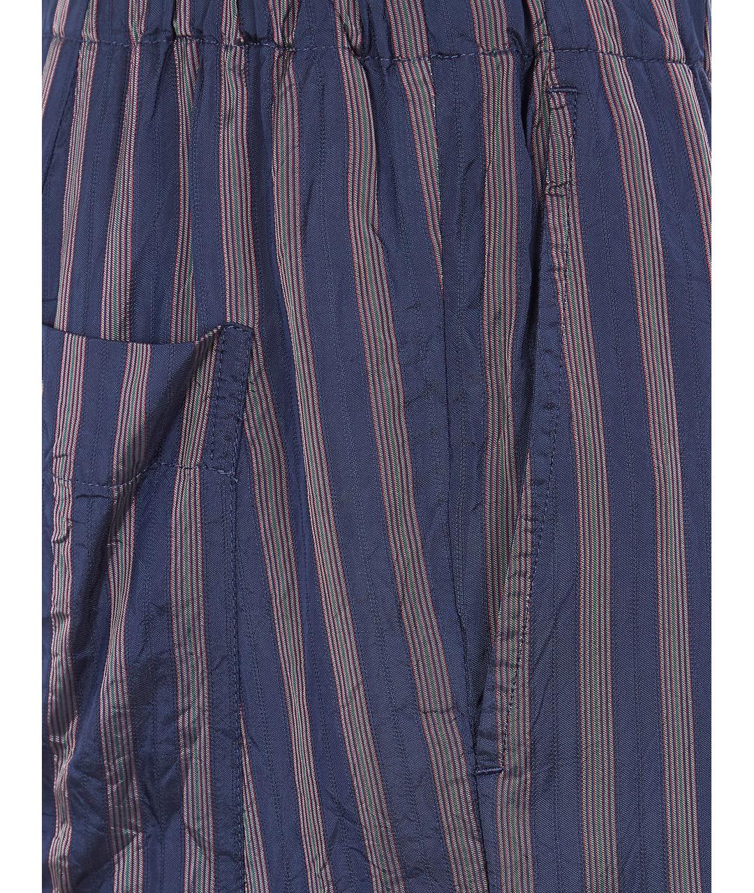 DRIES VAN NOTEN Синие вискозные прямые брюки, фото 3