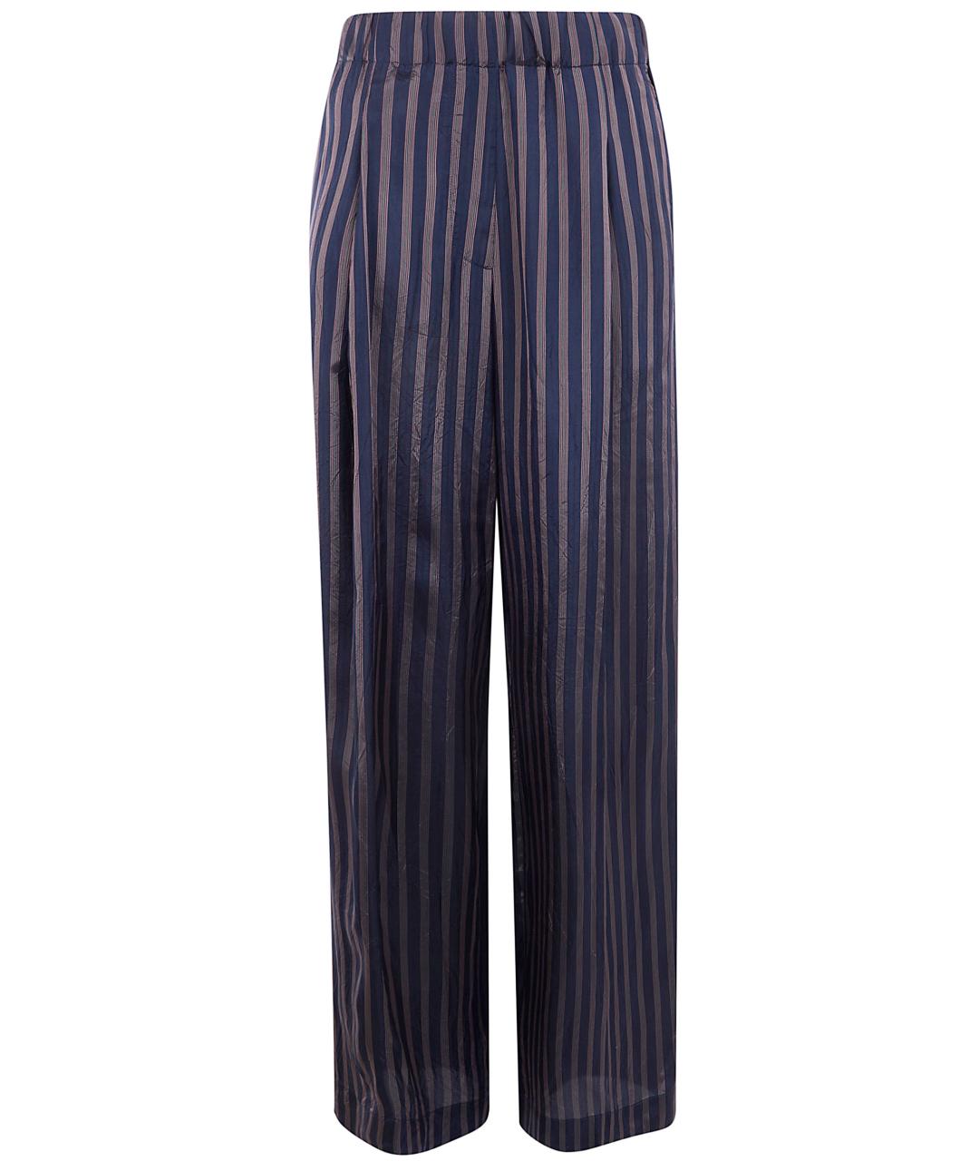 DRIES VAN NOTEN Синие вискозные прямые брюки, фото 1