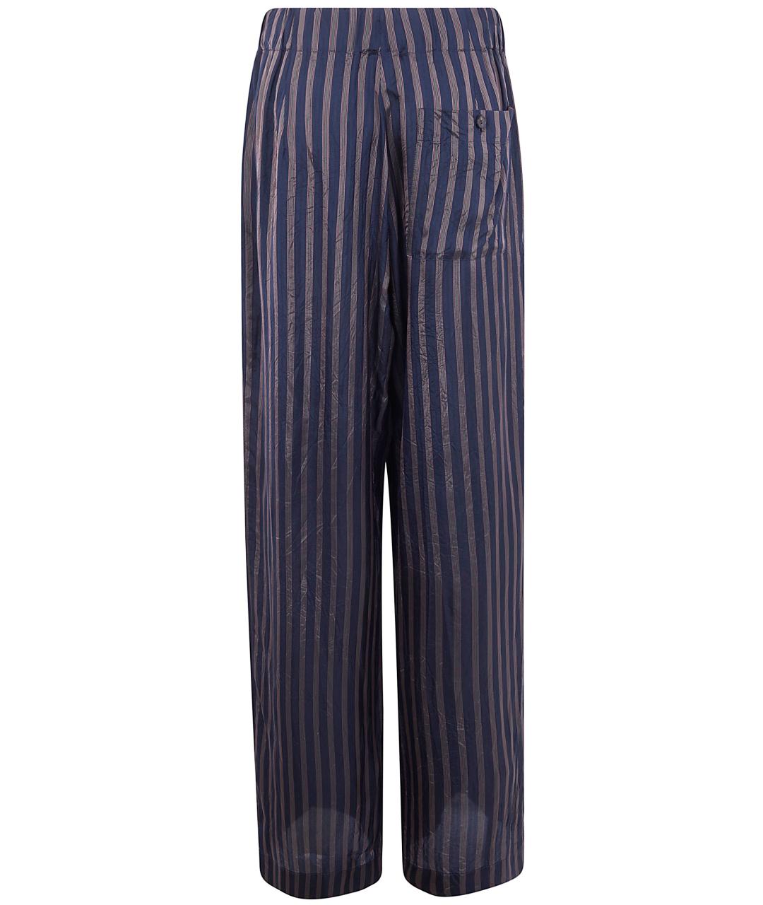 DRIES VAN NOTEN Синие вискозные прямые брюки, фото 2