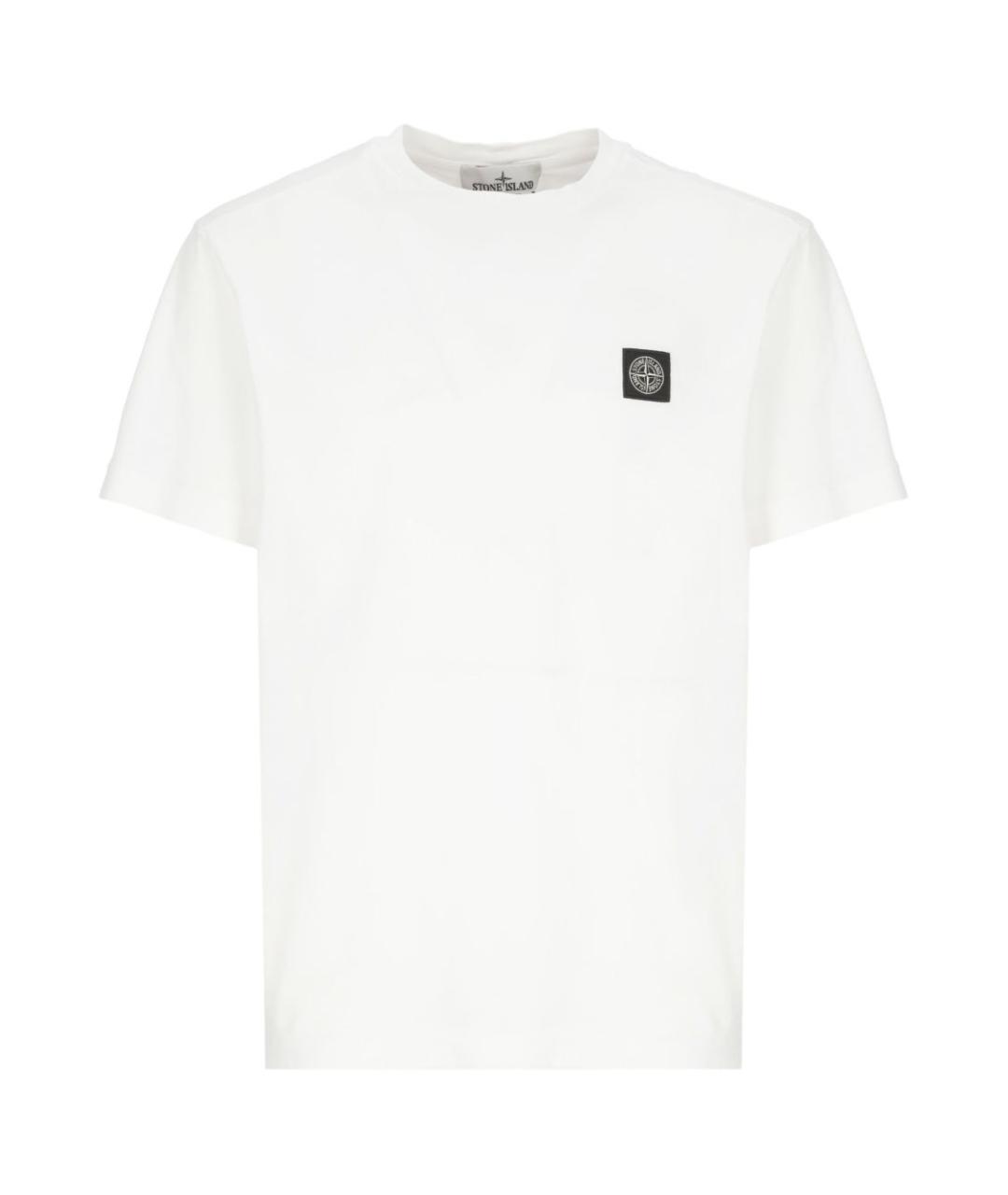 STONE ISLAND Белая хлопковая футболка, фото 1