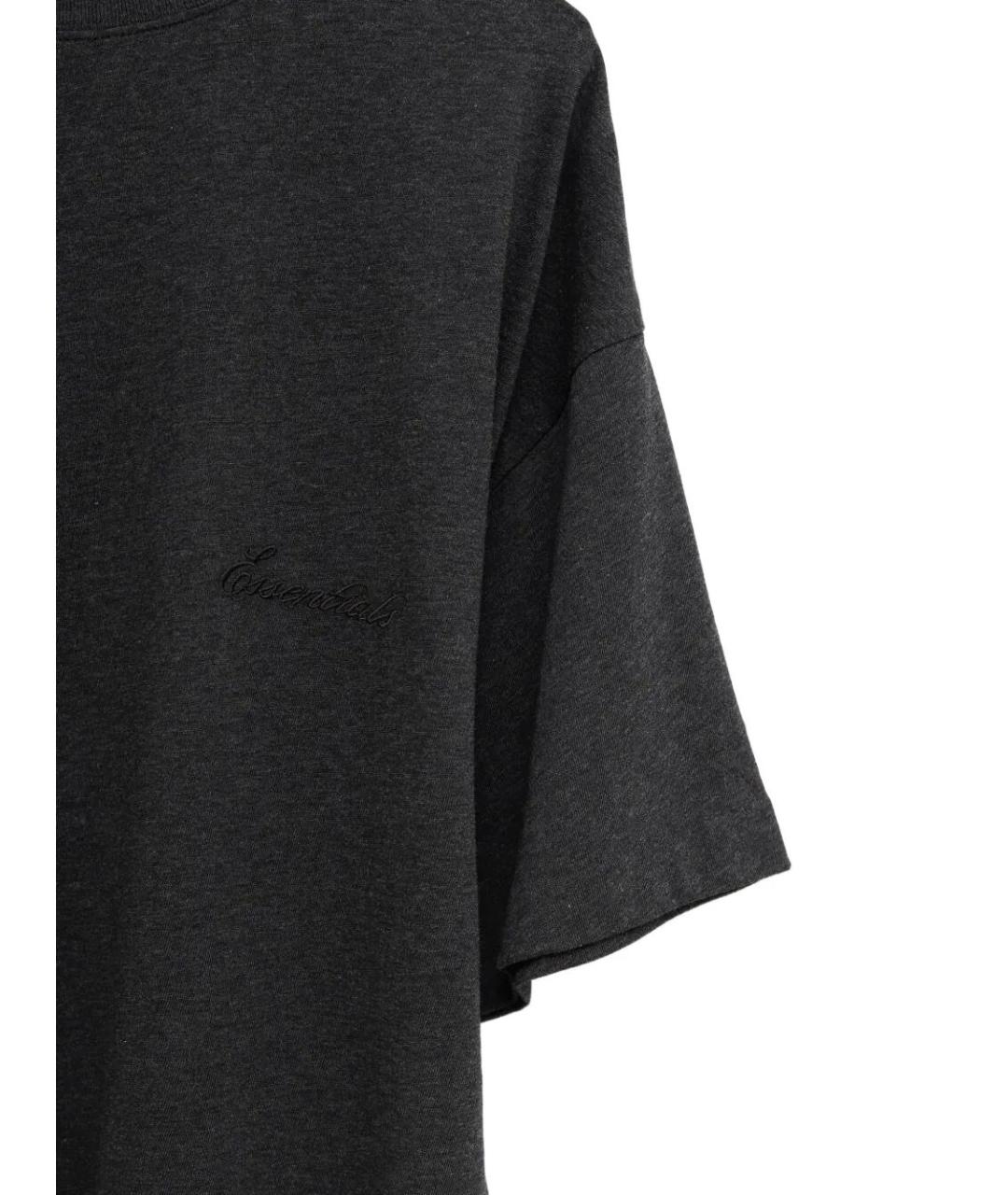 FEAR OF GOD ESSENTIALS Черная хлопко-полиэстеровая футболка, фото 3