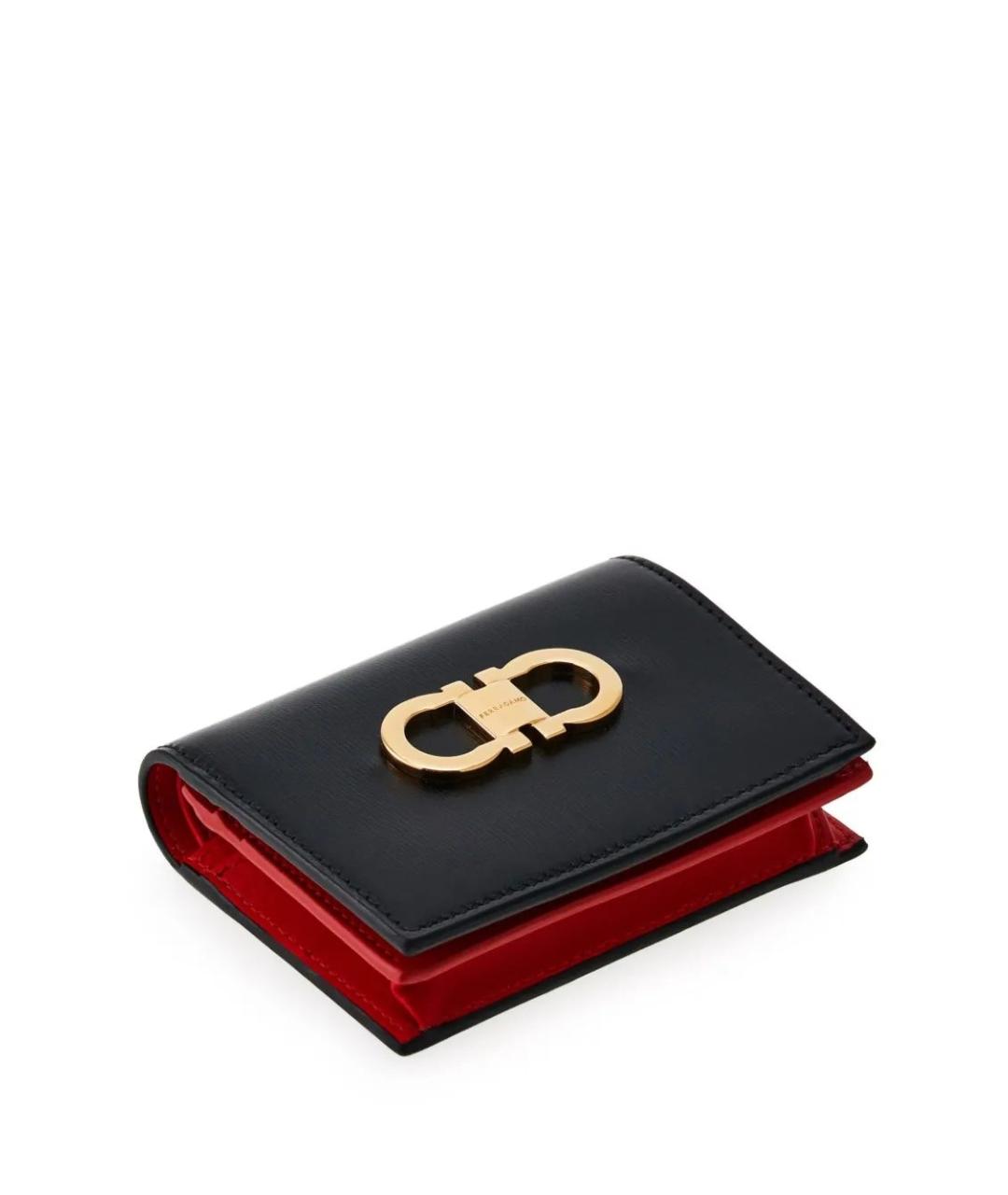 FERRAGAMO Черный кожаный кошелек, фото 3