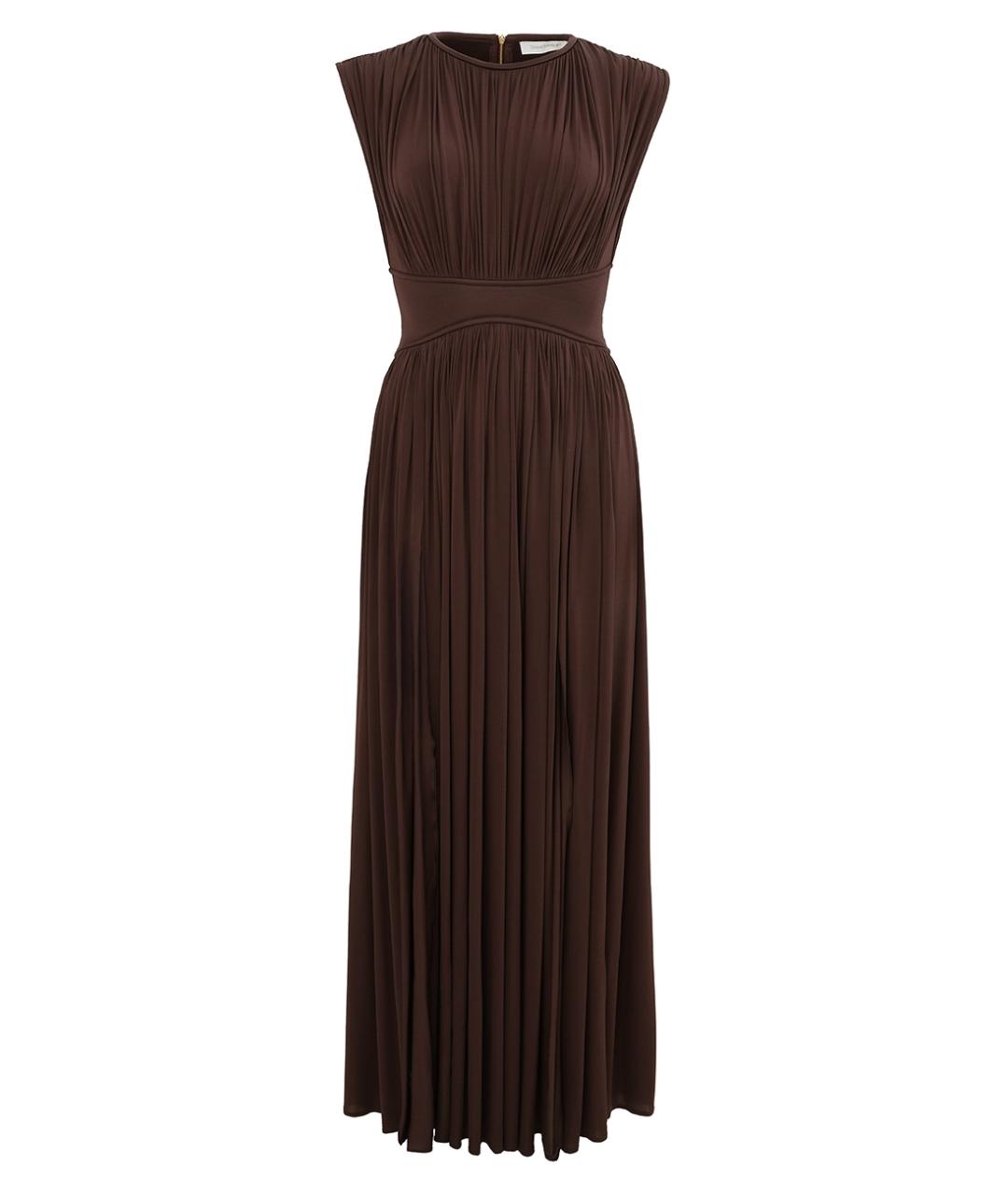 ZIMMERMANN Коричневое вискозное вечернее платье, фото 1