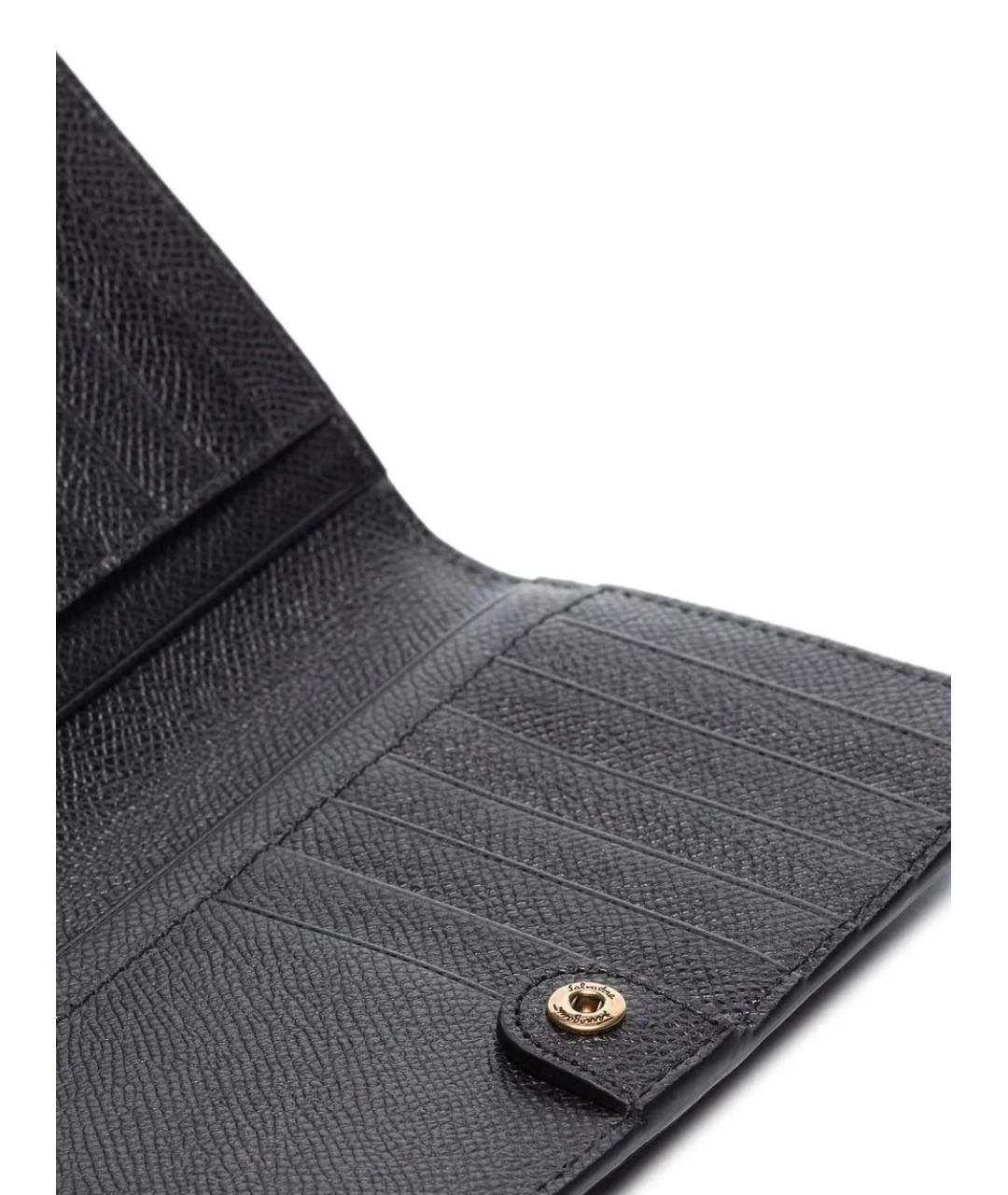 FERRAGAMO Черный кожаный кошелек, фото 3