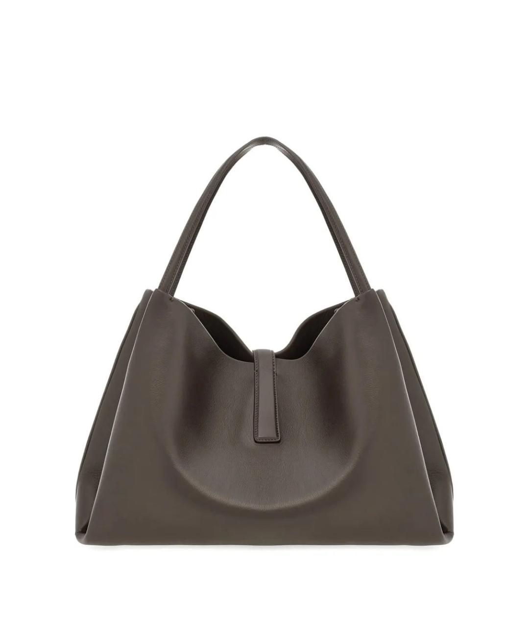 FERRAGAMO Серая кожаная сумка тоут, фото 3