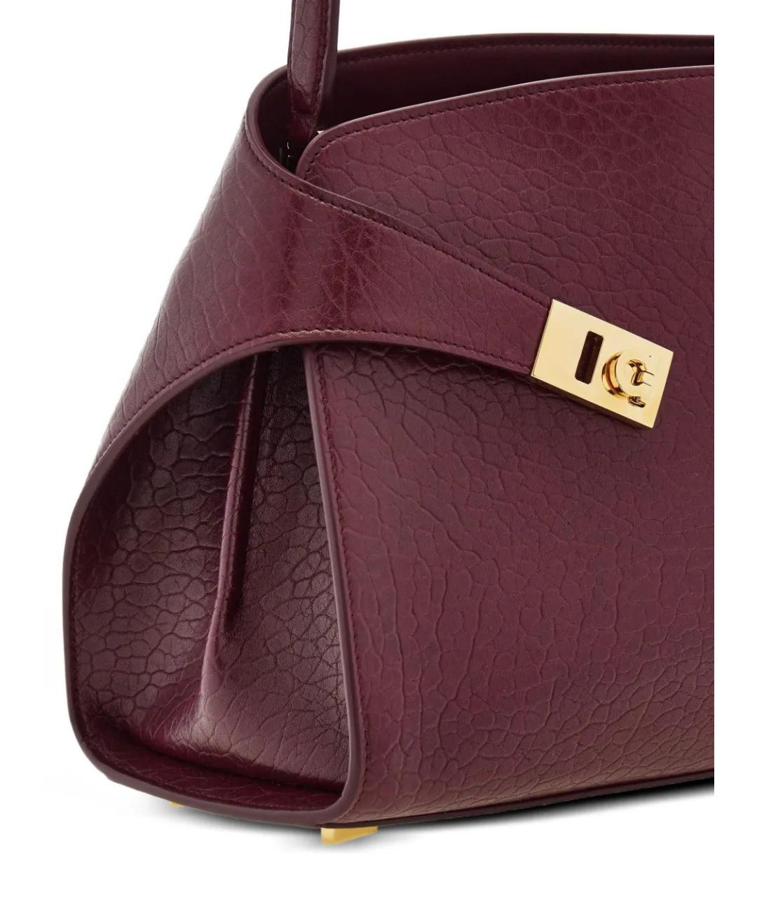 FERRAGAMO Бордовая кожаная сумка с короткими ручками, фото 4