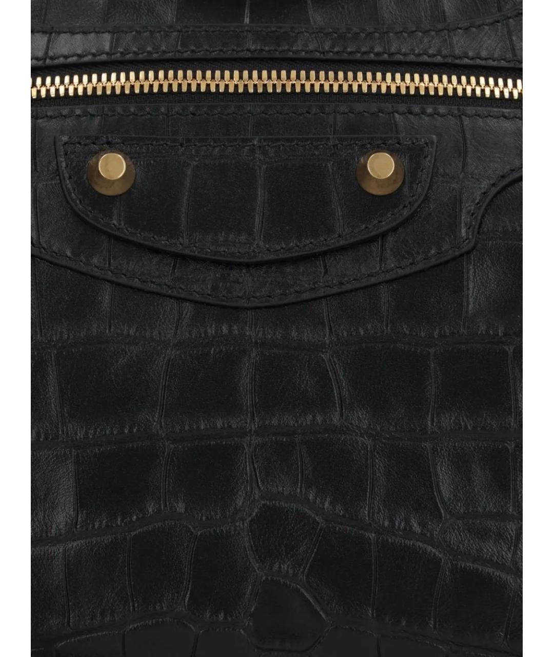 BALENCIAGA Черная кожаная сумка тоут, фото 4