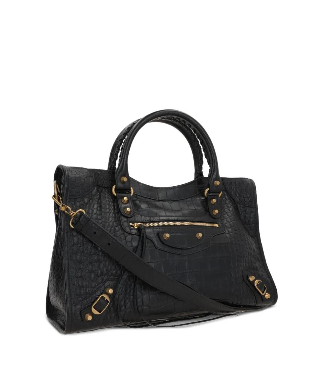 BALENCIAGA Черная кожаная сумка тоут, фото 3