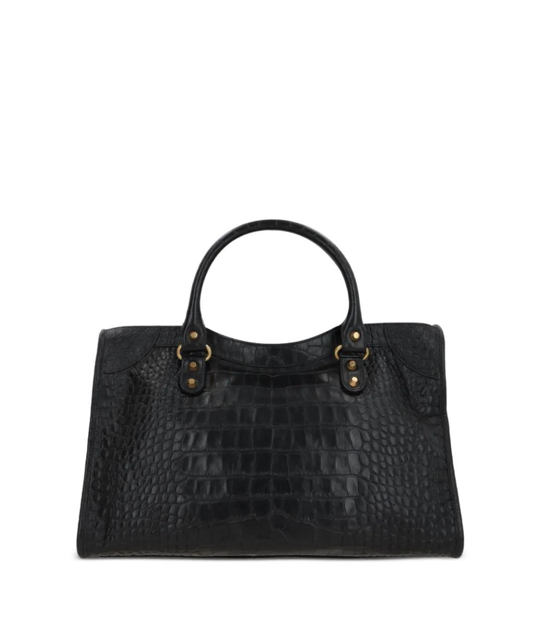 BALENCIAGA Черная кожаная сумка тоут, фото 2