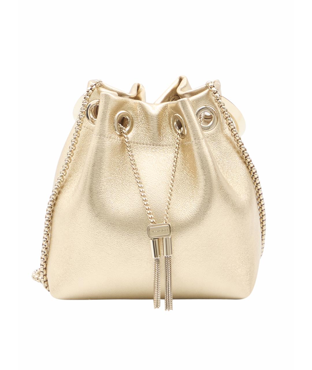 JIMMY CHOO Золотая кожаная сумка с короткими ручками, фото 1
