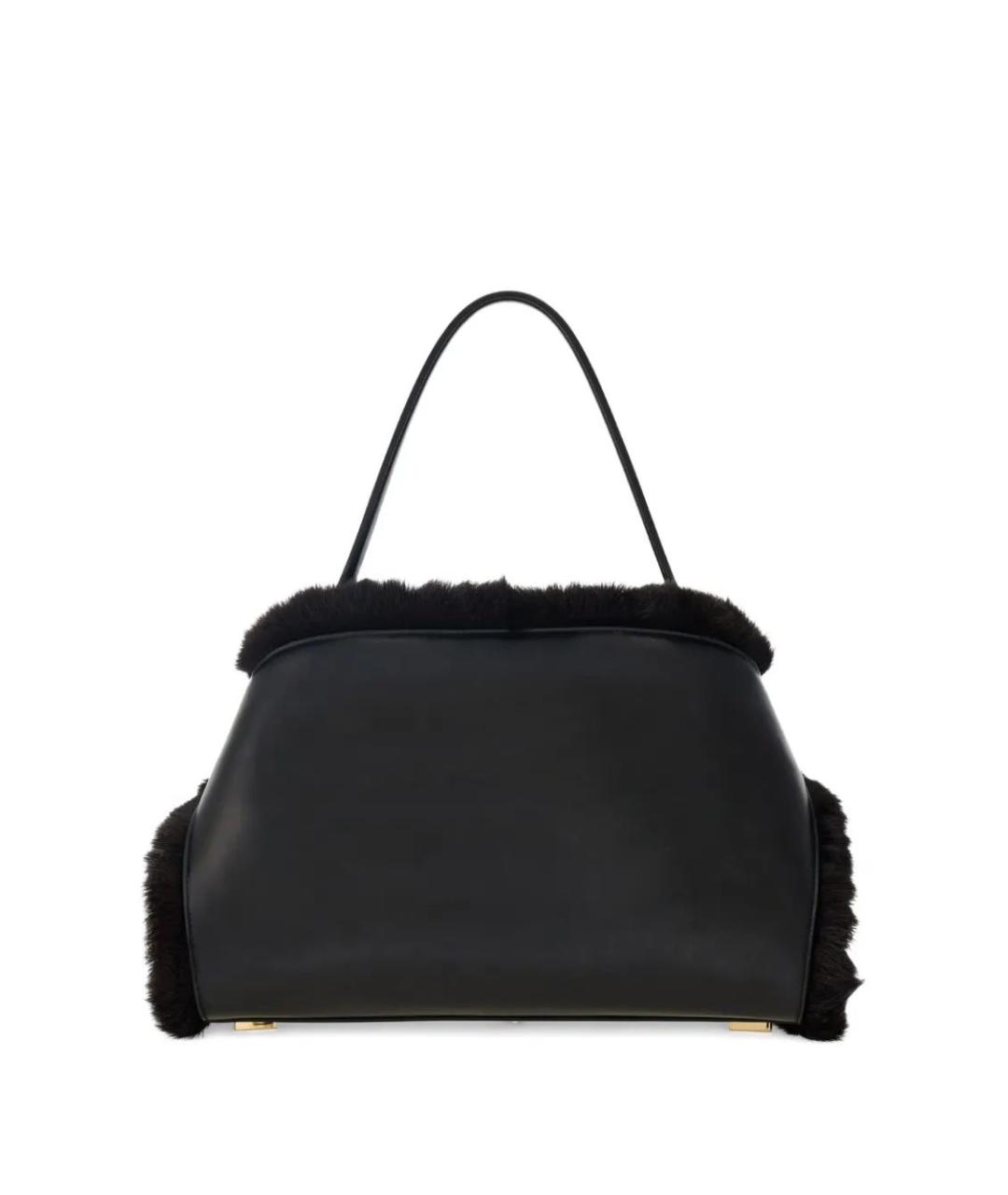 FERRAGAMO Черная кожаная сумка с короткими ручками, фото 2