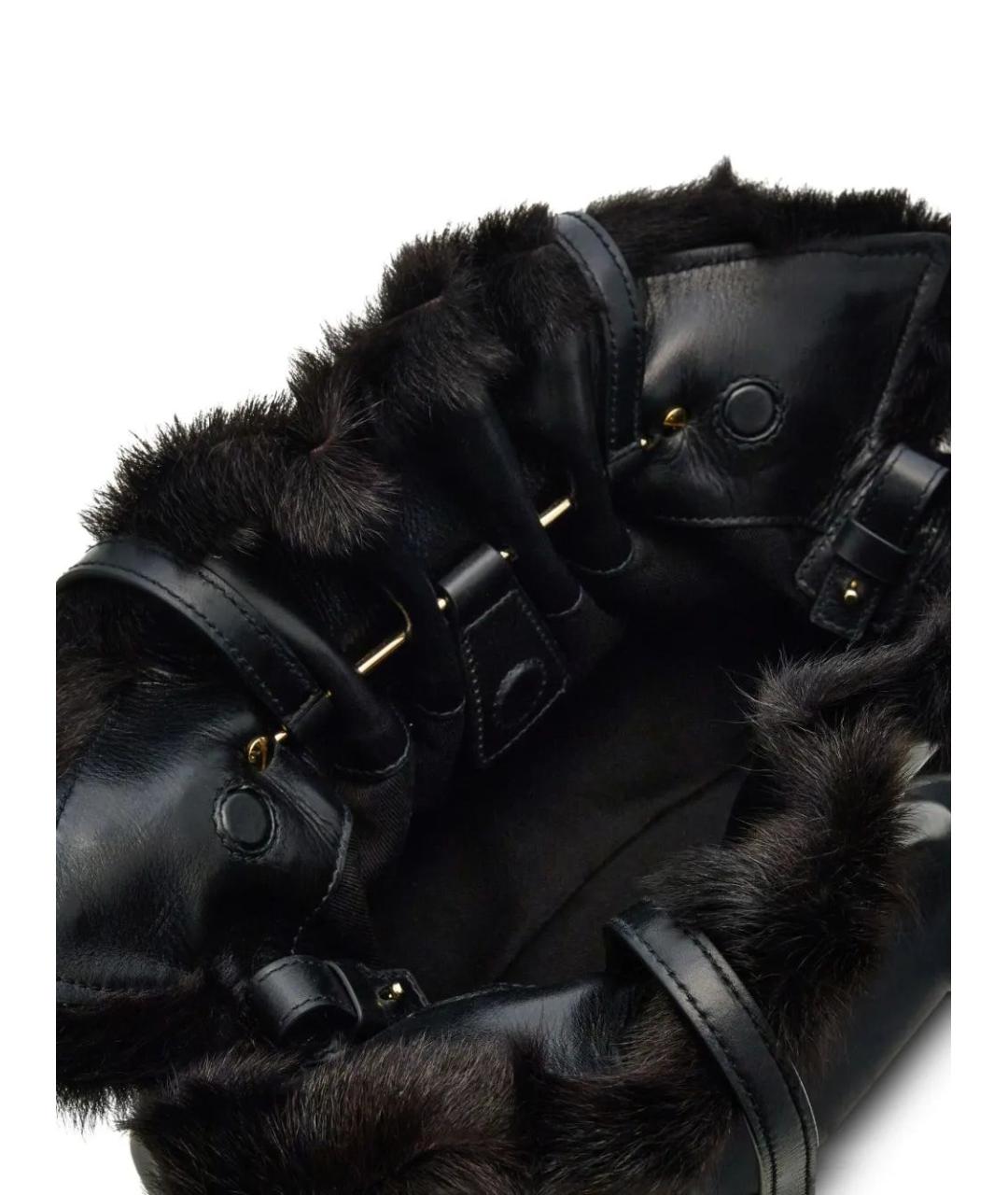 FERRAGAMO Черная кожаная сумка через плечо, фото 5