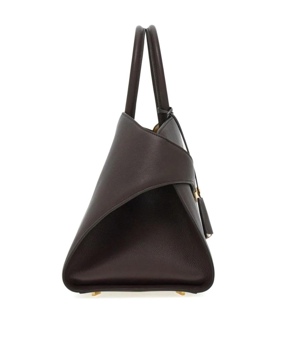 FERRAGAMO Антрацитовая кожаная сумка с короткими ручками, фото 3