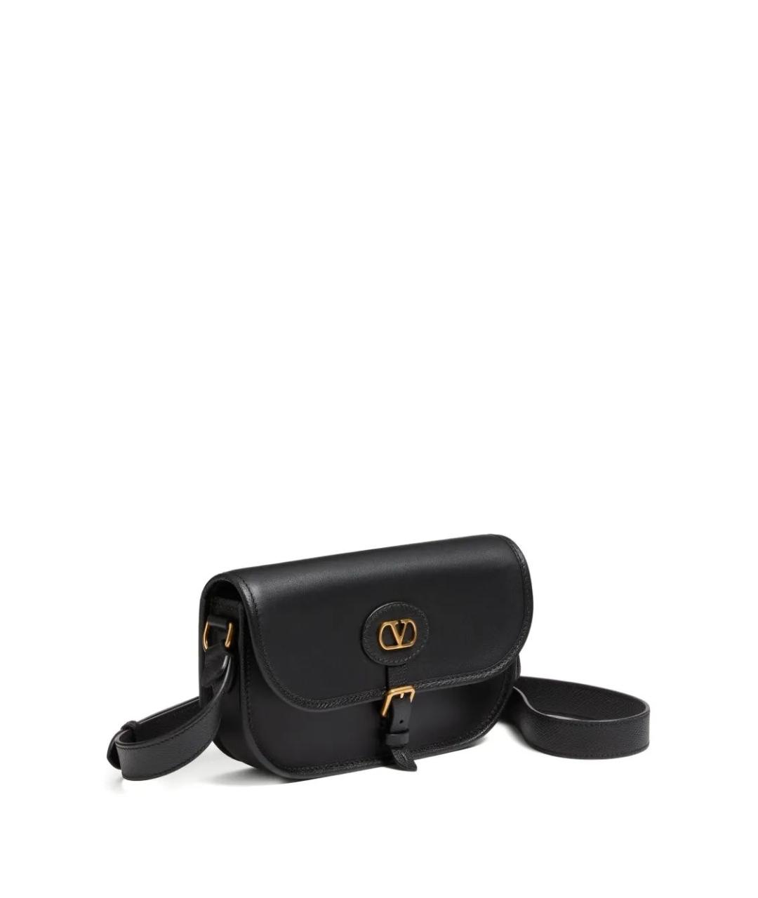 VALENTINO Черная кожаная сумка на плечо, фото 3