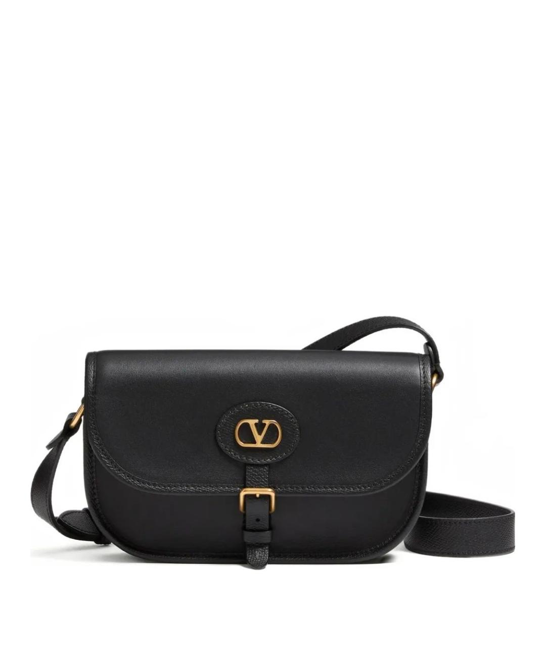 VALENTINO Черная кожаная сумка на плечо, фото 1