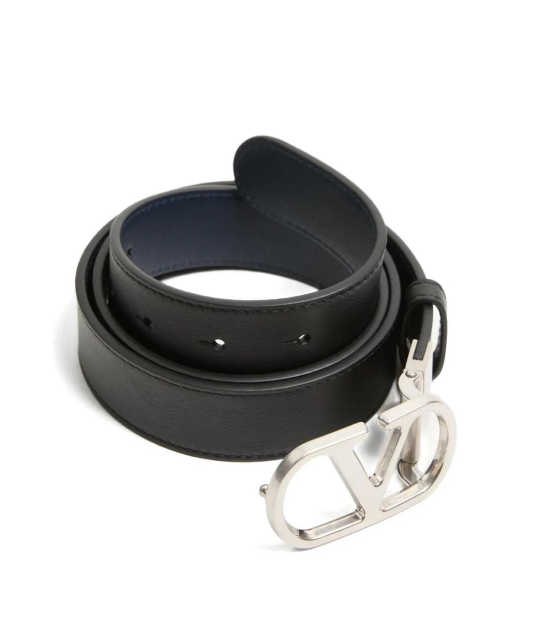VALENTINO Черный кожаный ремень, фото 3