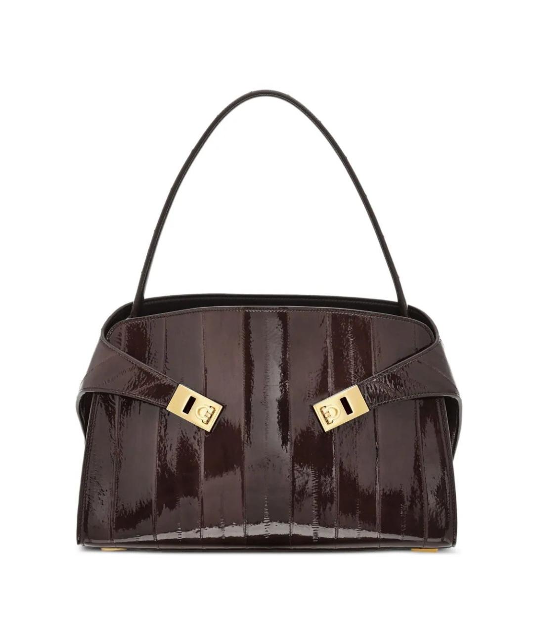 FERRAGAMO Коричневая кожаная сумка через плечо, фото 1