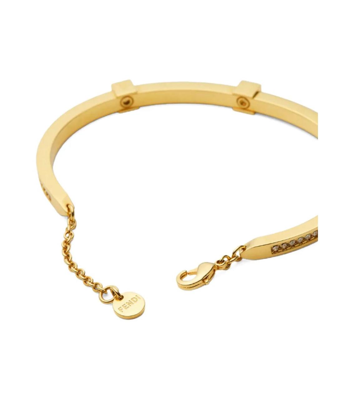 FENDI Золотой металлический браслет, фото 2