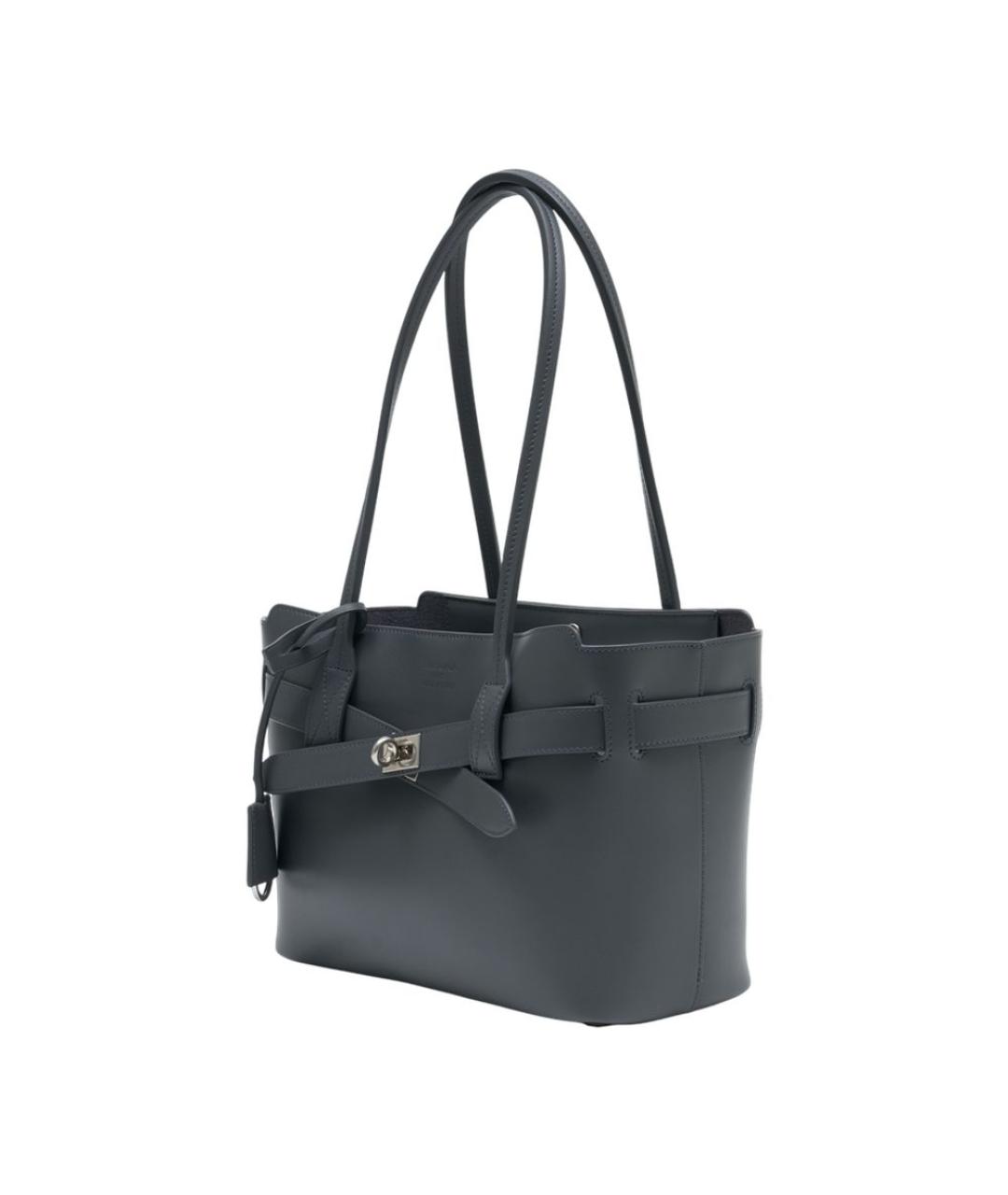 BALENCIAGA Серая кожаная сумка через плечо, фото 2