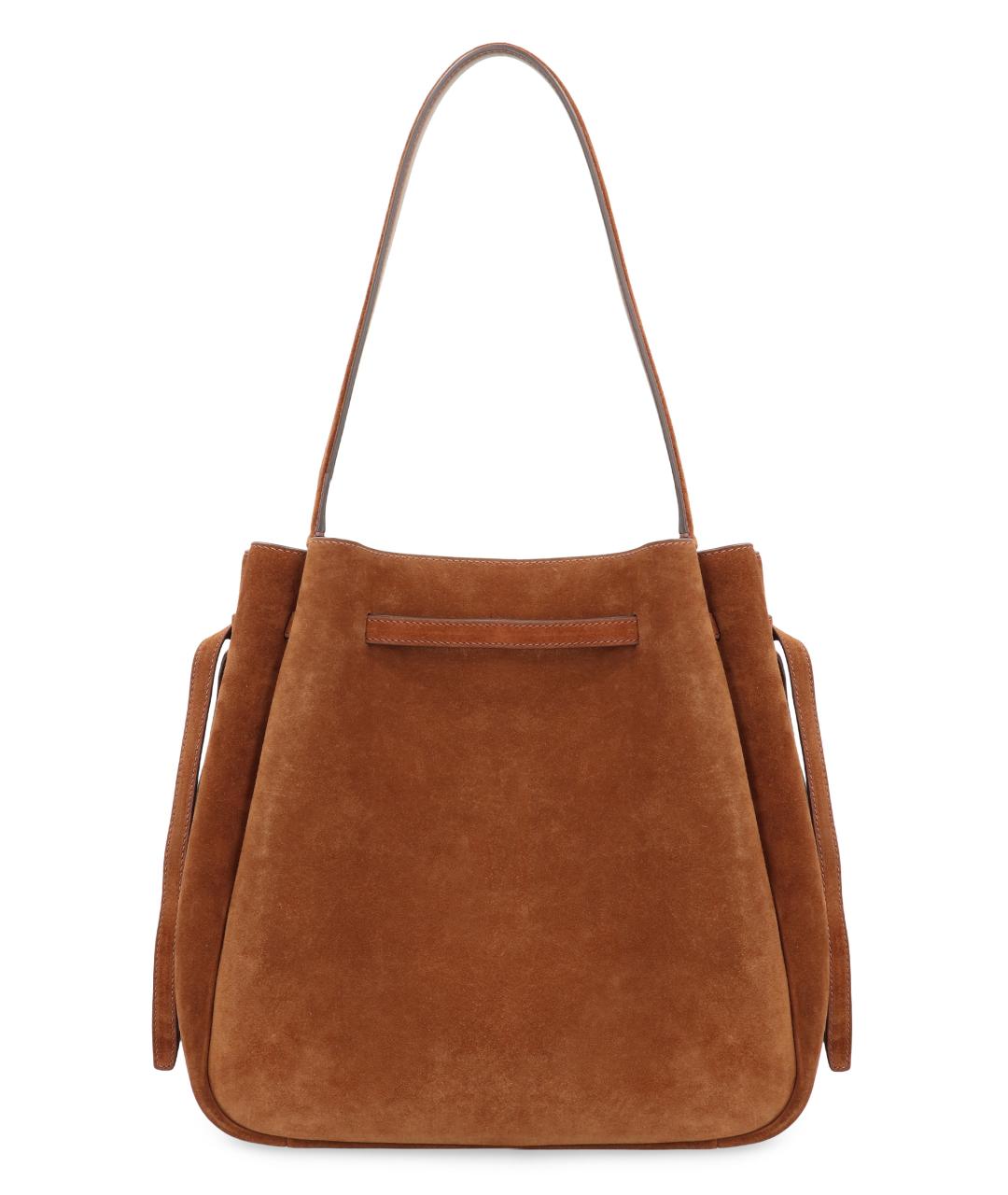 TORY BURCH Коричневая замшевая сумка тоут, фото 3