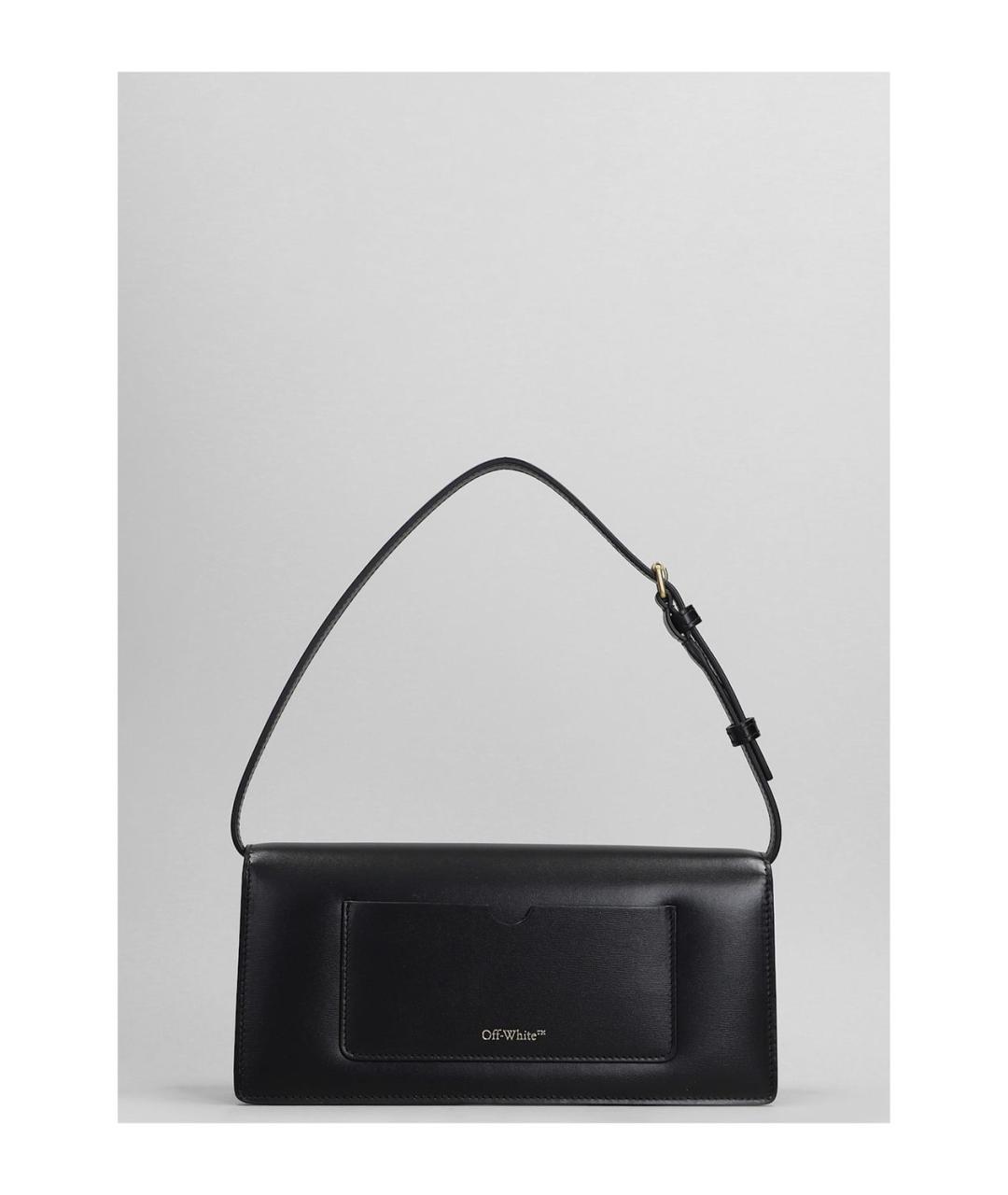 OFF-WHITE Черная кожаная сумка через плечо, фото 3