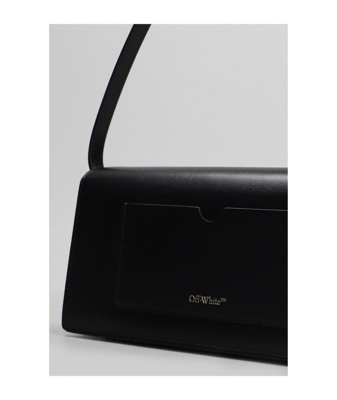 OFF-WHITE Черная кожаная сумка через плечо, фото 4