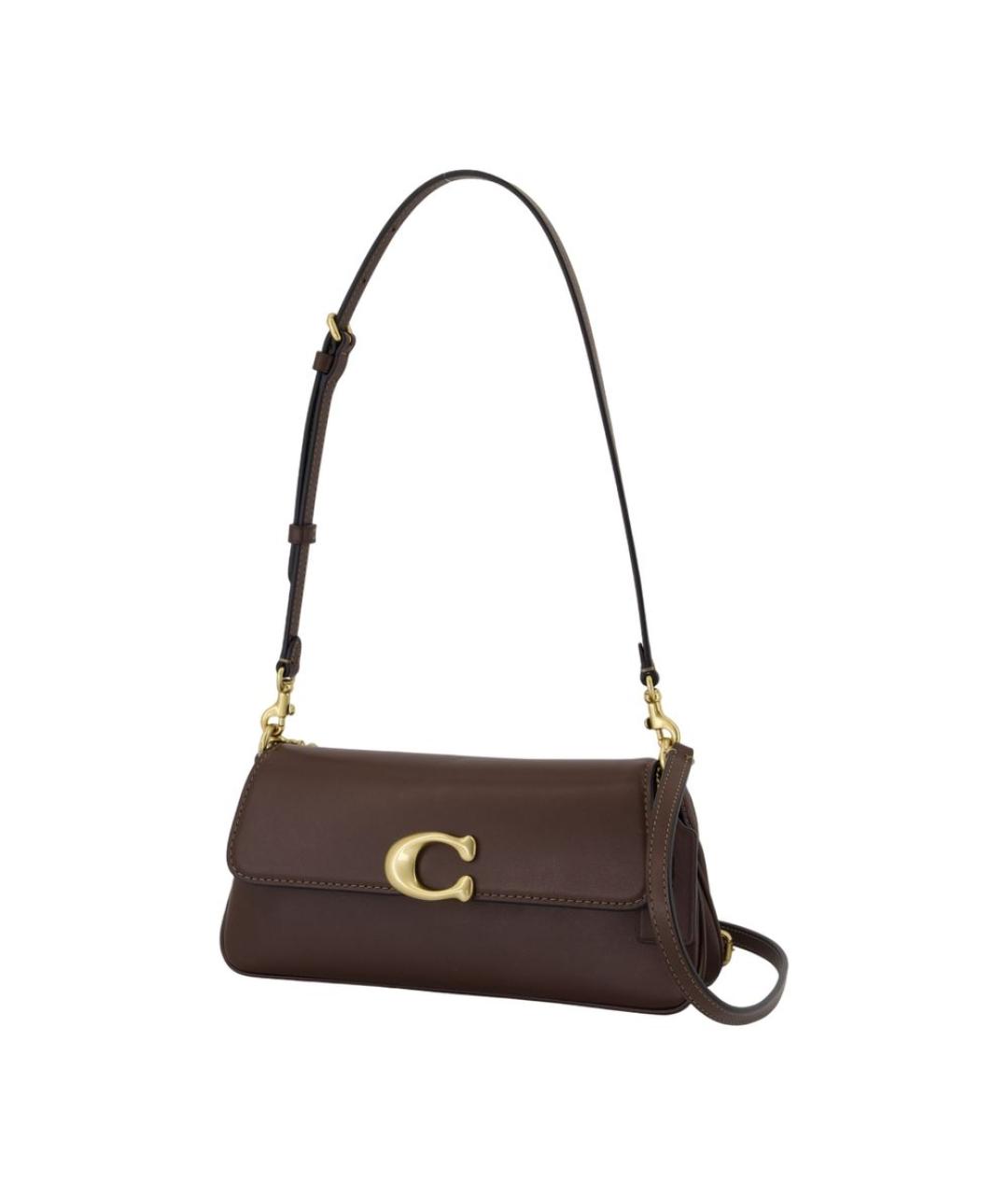 COACH Коричневая кожаная сумка через плечо, фото 2