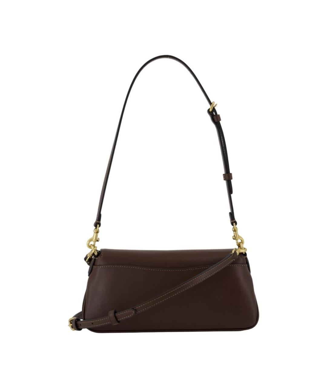 COACH Коричневая кожаная сумка через плечо, фото 3