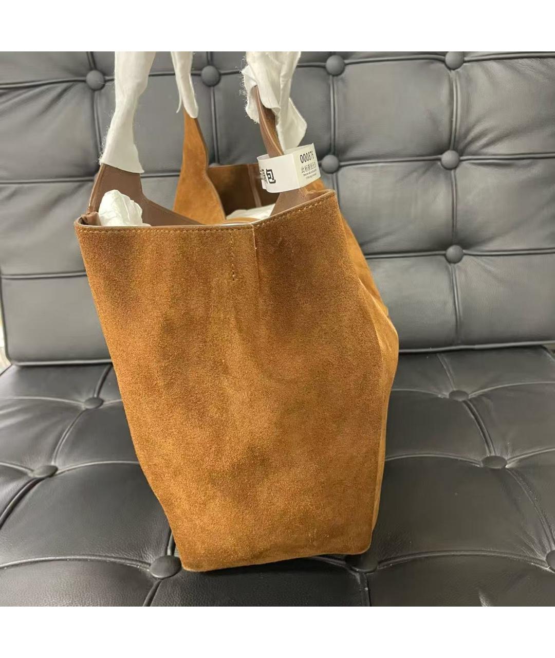 SAINT LAURENT Коричневая замшевая сумка через плечо, фото 4