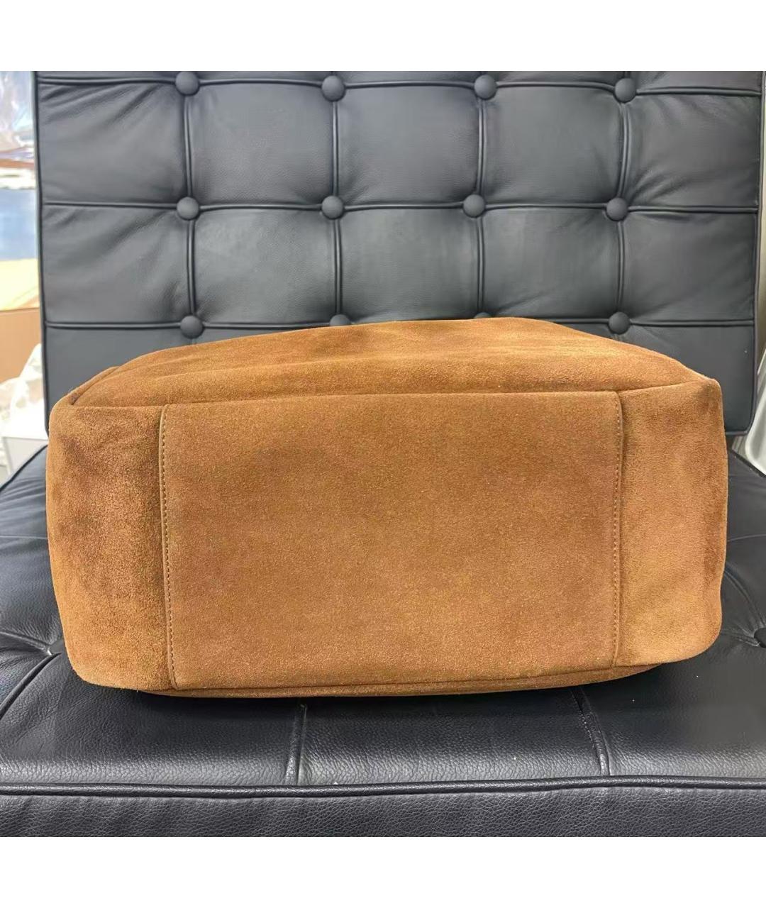 SAINT LAURENT Коричневая замшевая сумка через плечо, фото 7