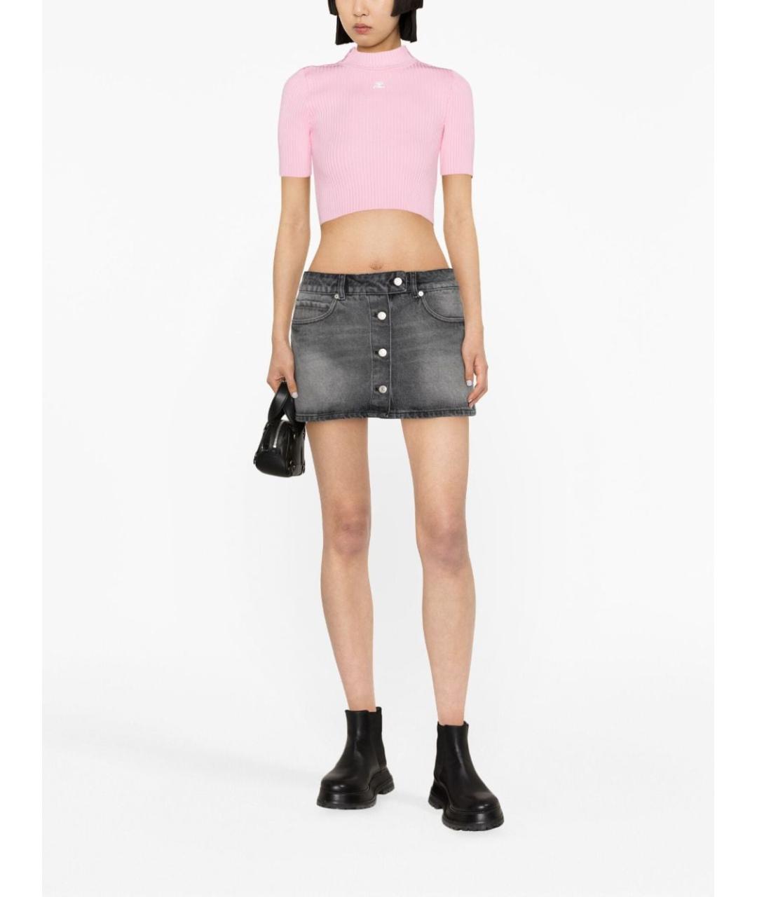 COURREGES Серая деним юбка мини, фото 2