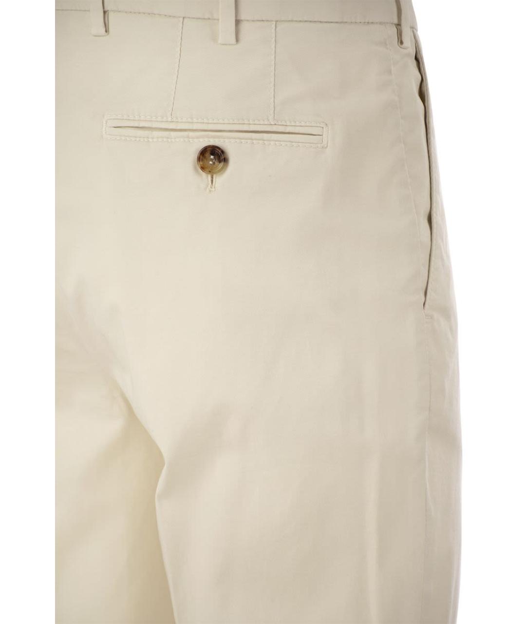 BRUNELLO CUCINELLI Бежевые хлопковые повседневные брюки, фото 4