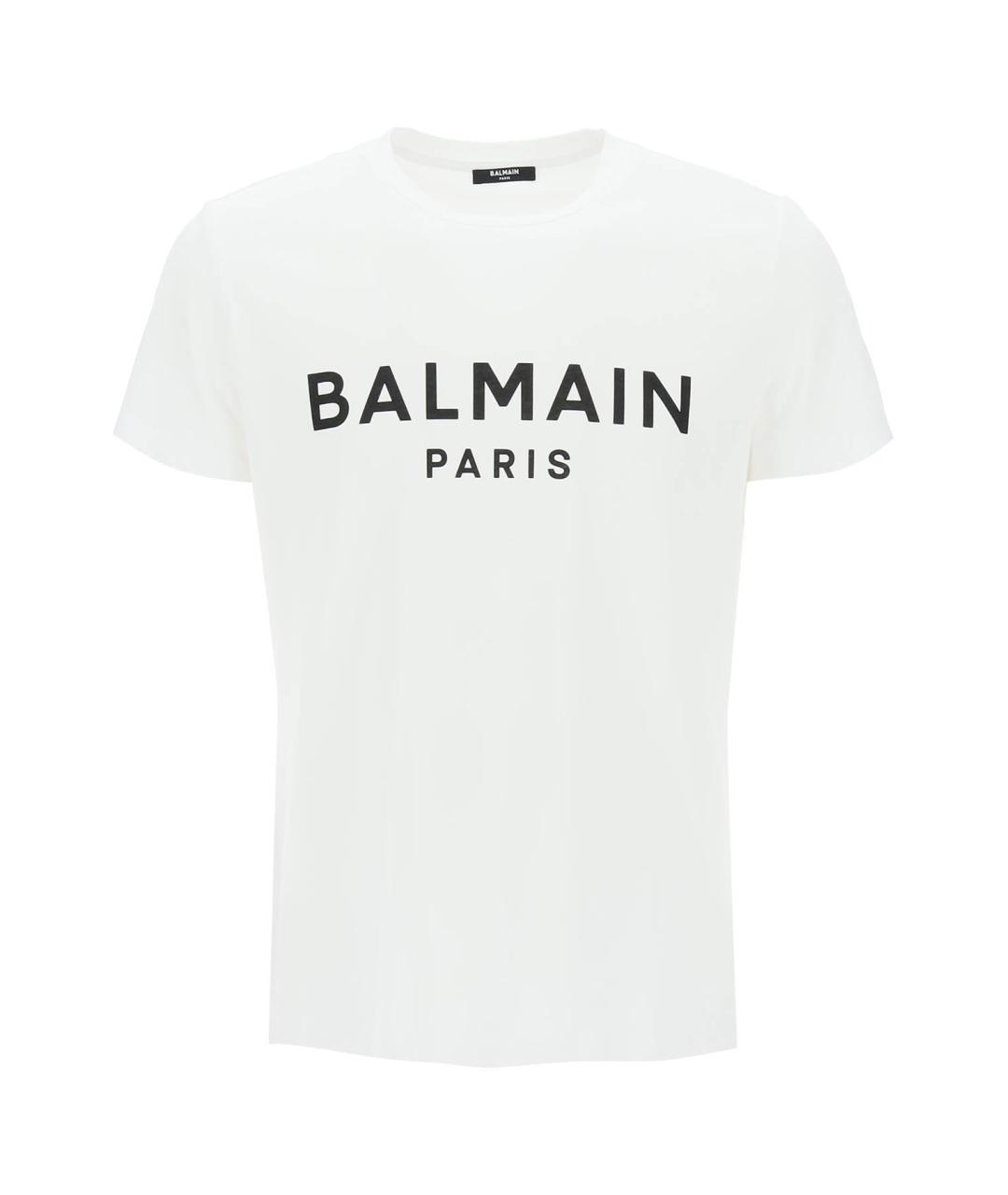 BALMAIN Белая хлопковая футболка, фото 1
