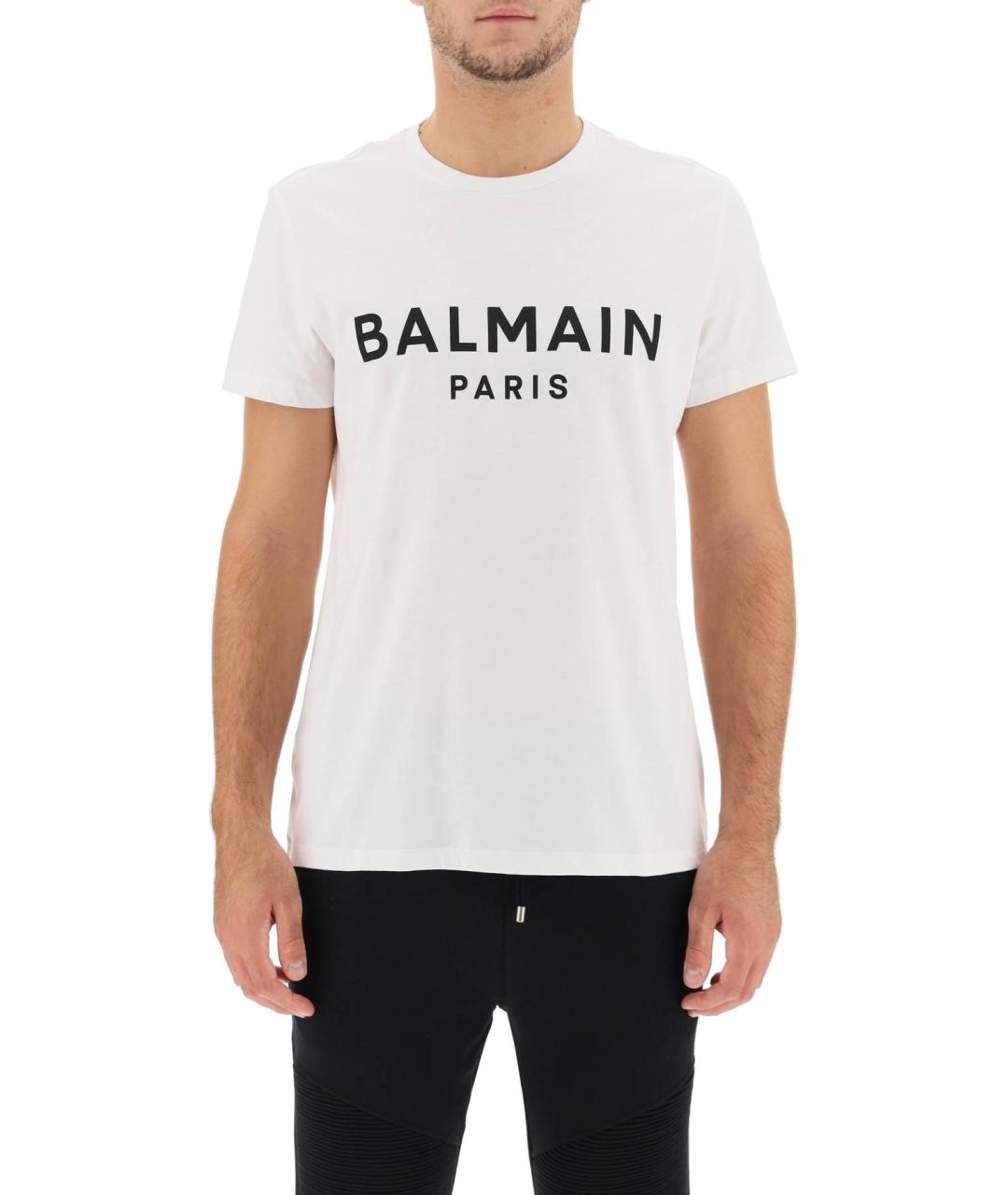 BALMAIN Белая хлопковая футболка, фото 2