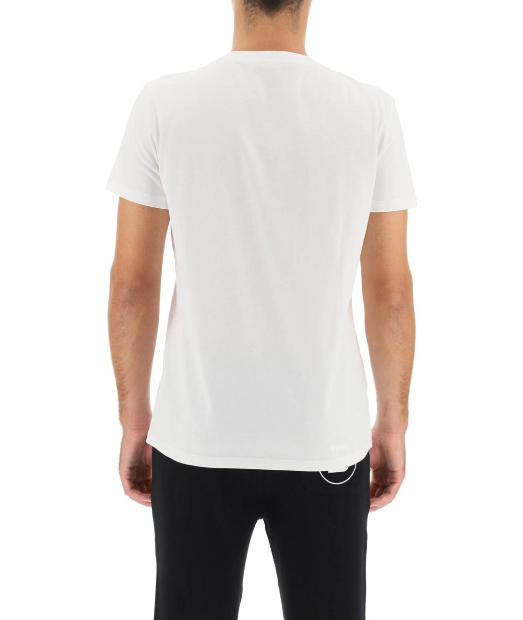 BALMAIN Белая хлопковая футболка, фото 3