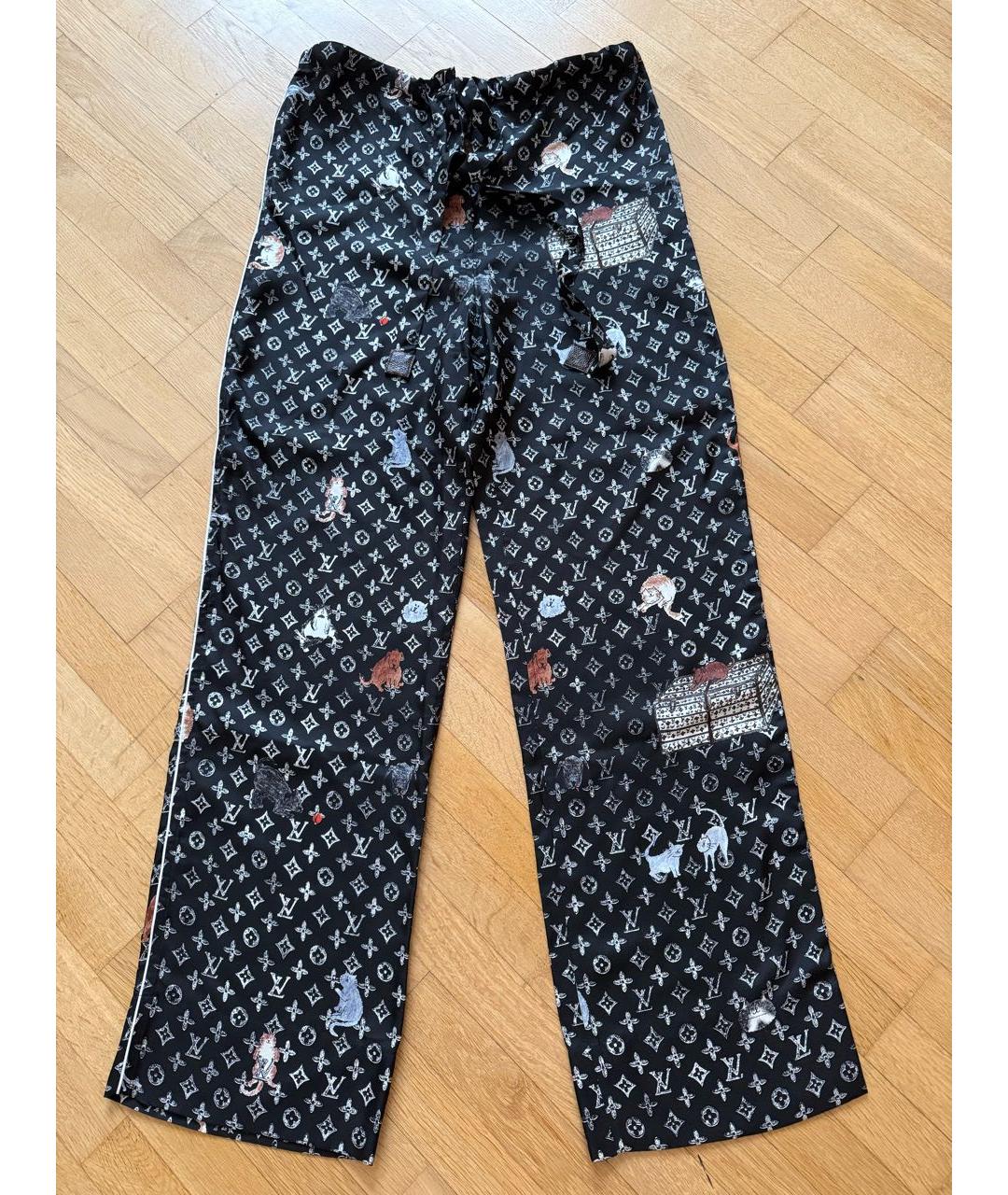 LOUIS VUITTON Черные шелковые брюки широкие, фото 6