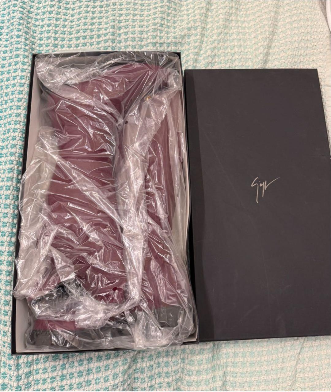 GIUSEPPE ZANOTTI DESIGN Бордовые кожаные сапоги, фото 2