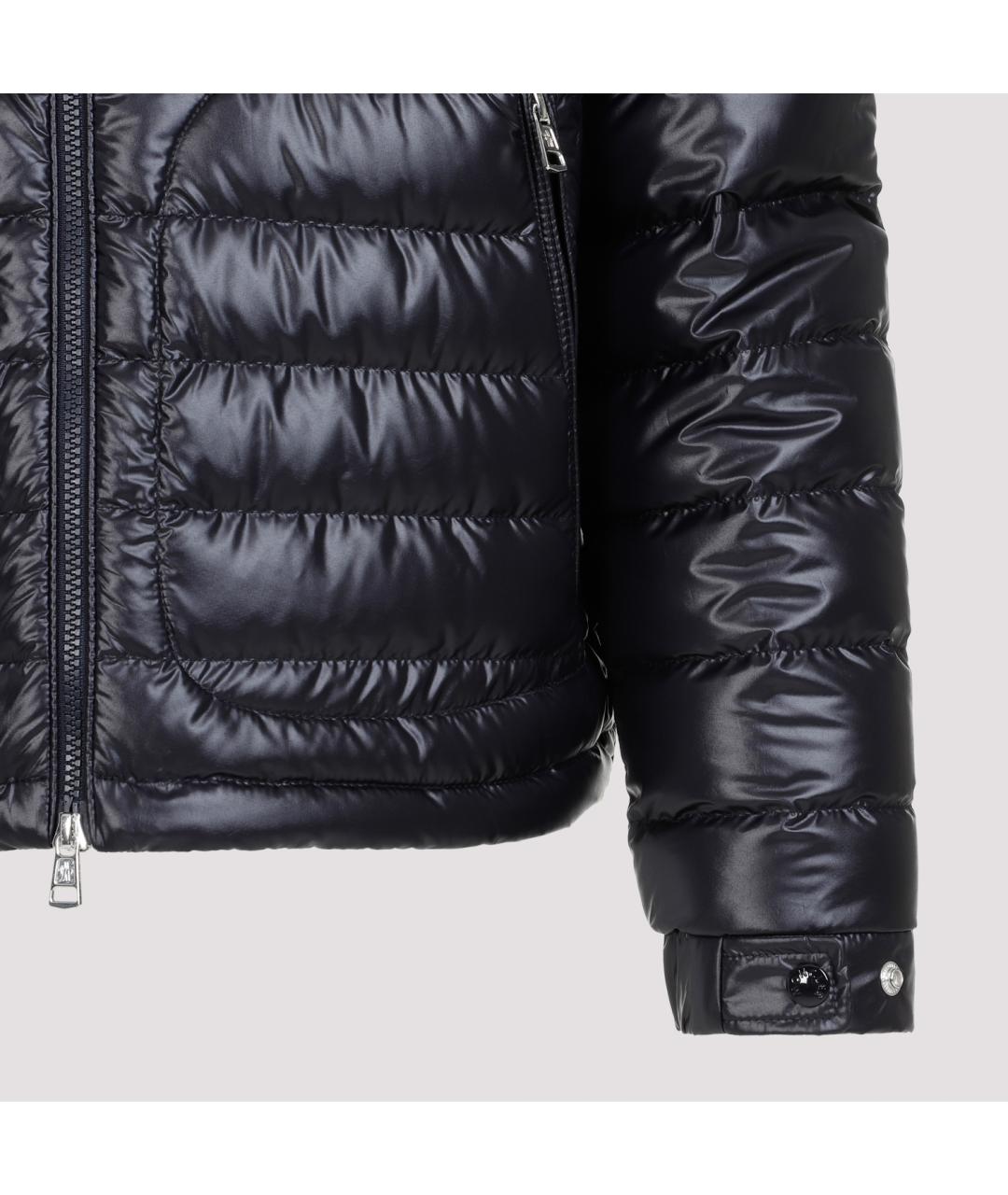 MONCLER Темно-синий полиэстеровый пуховик, фото 4