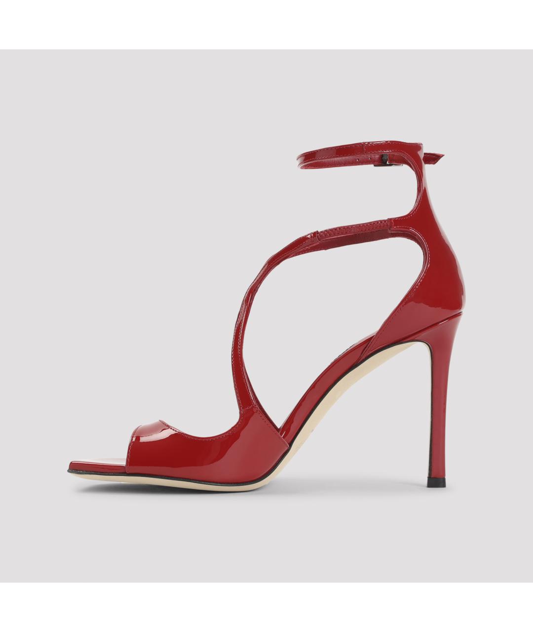 JIMMY CHOO Красные кожаные босоножки, фото 2