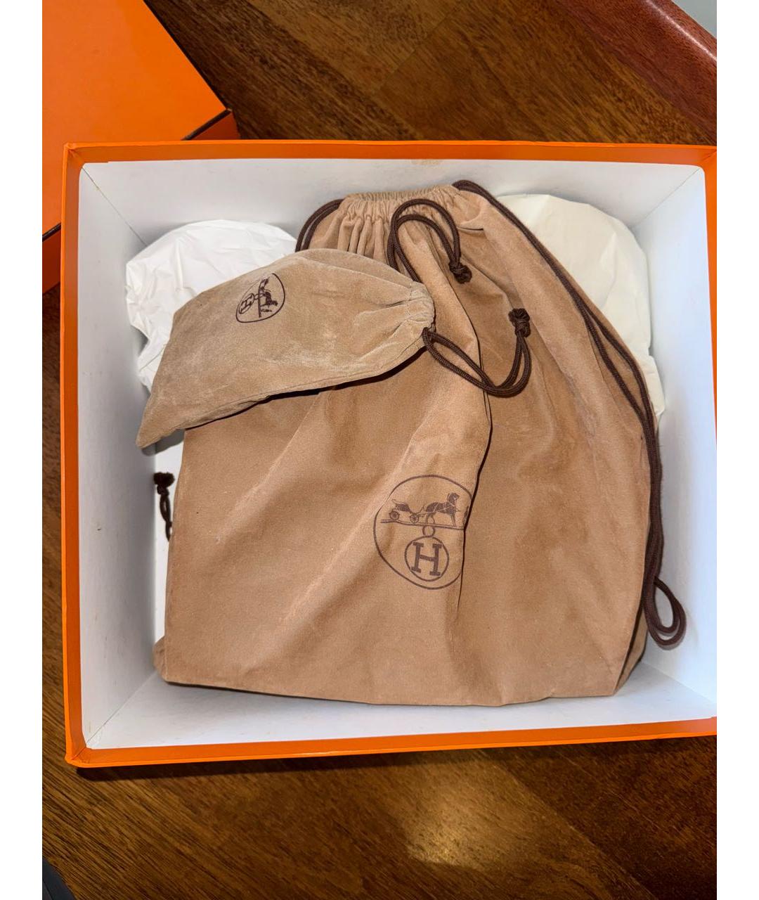 HERMES Черная кожаная сумка с короткими ручками, фото 7