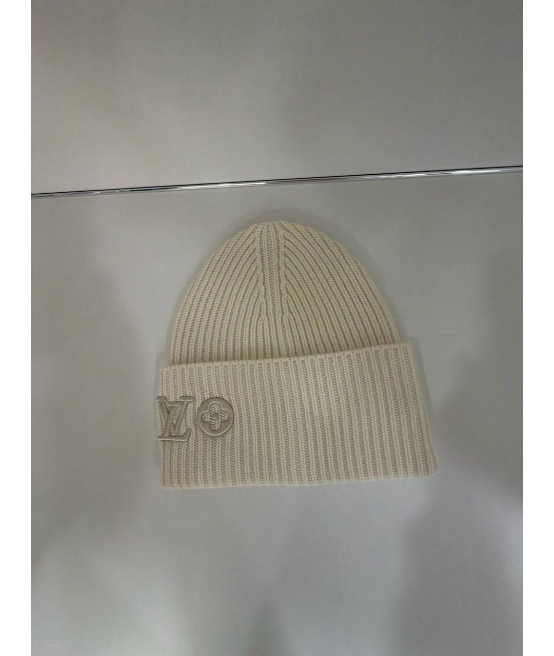 LOUIS VUITTON Бежевая шерстяная шапка, фото 2