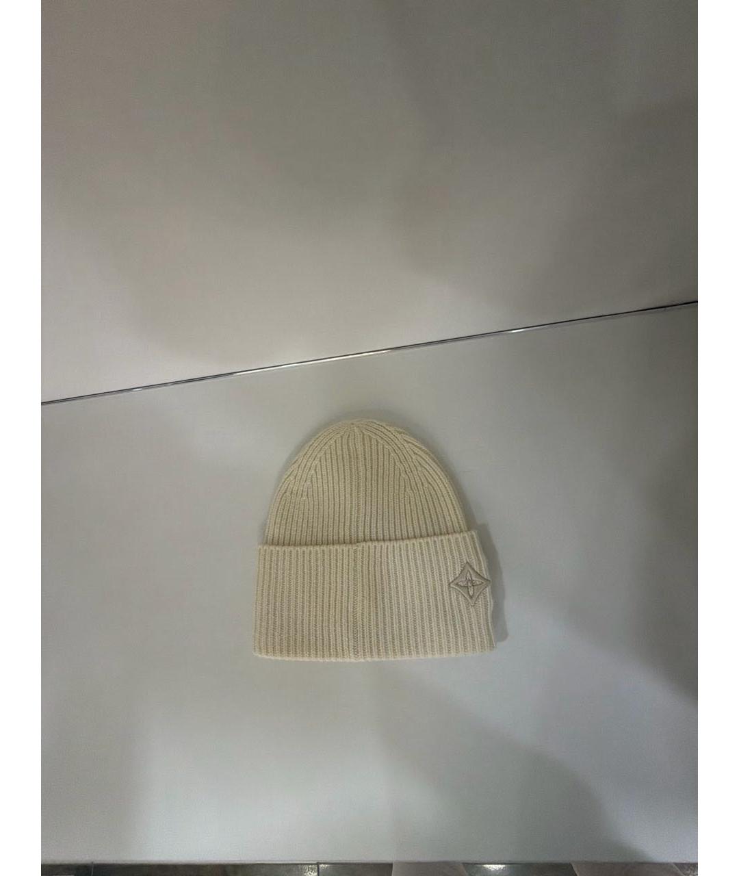 LOUIS VUITTON Бежевая шерстяная шапка, фото 7