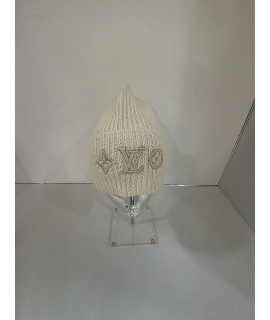 LOUIS VUITTON Бежевая шерстяная шапка, фото 5