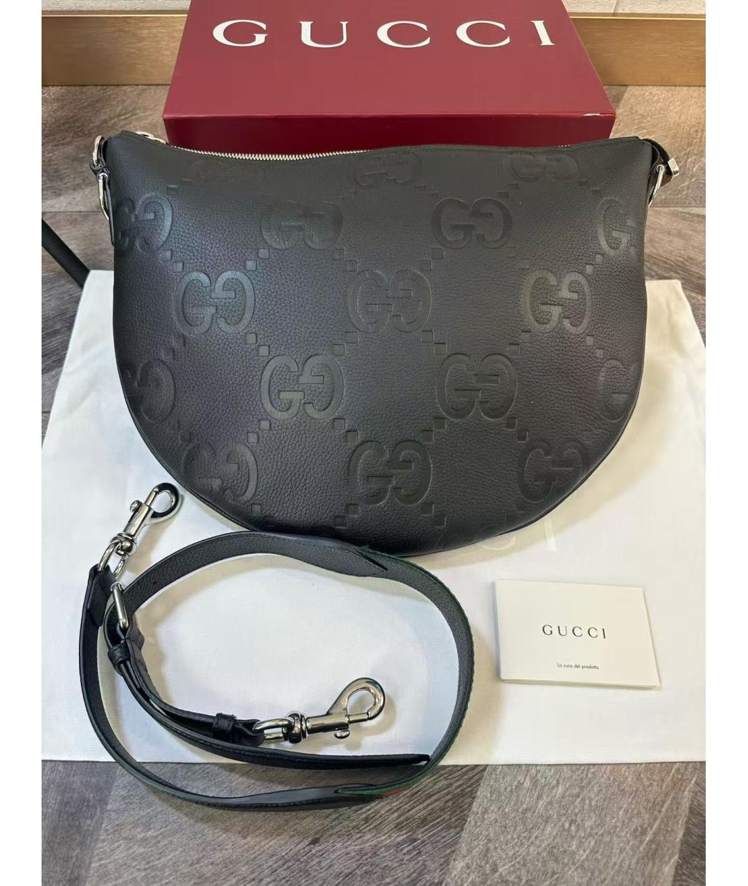 GUCCI Черная кожаная сумка через плечо, фото 2