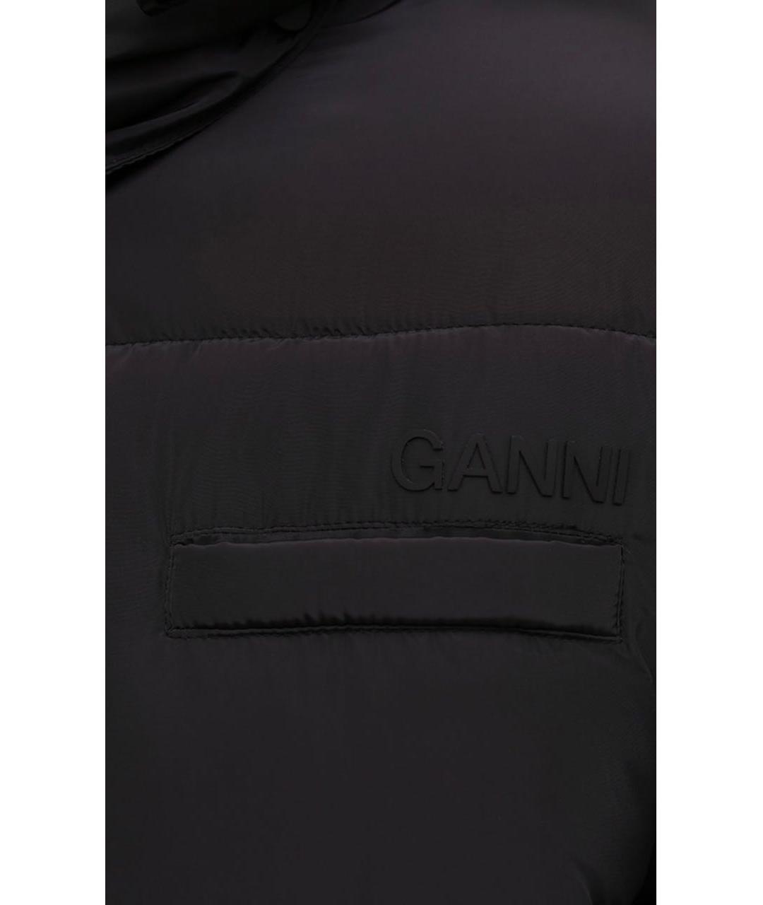 GANNI Черный полиамидовый пуховик, фото 2