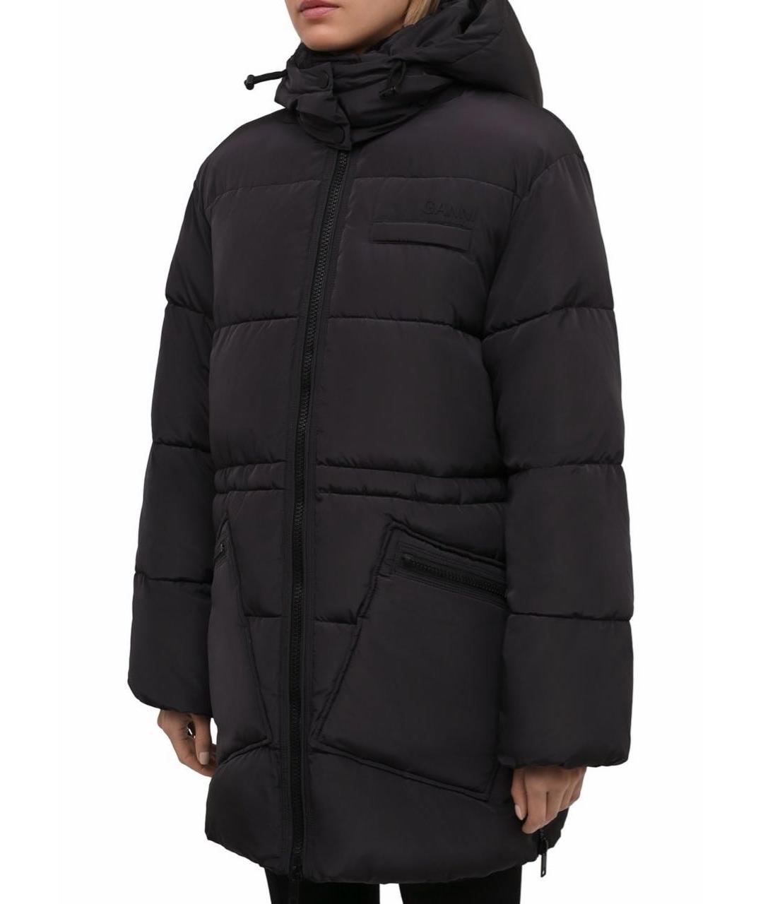 GANNI Черный полиамидовый пуховик, фото 4