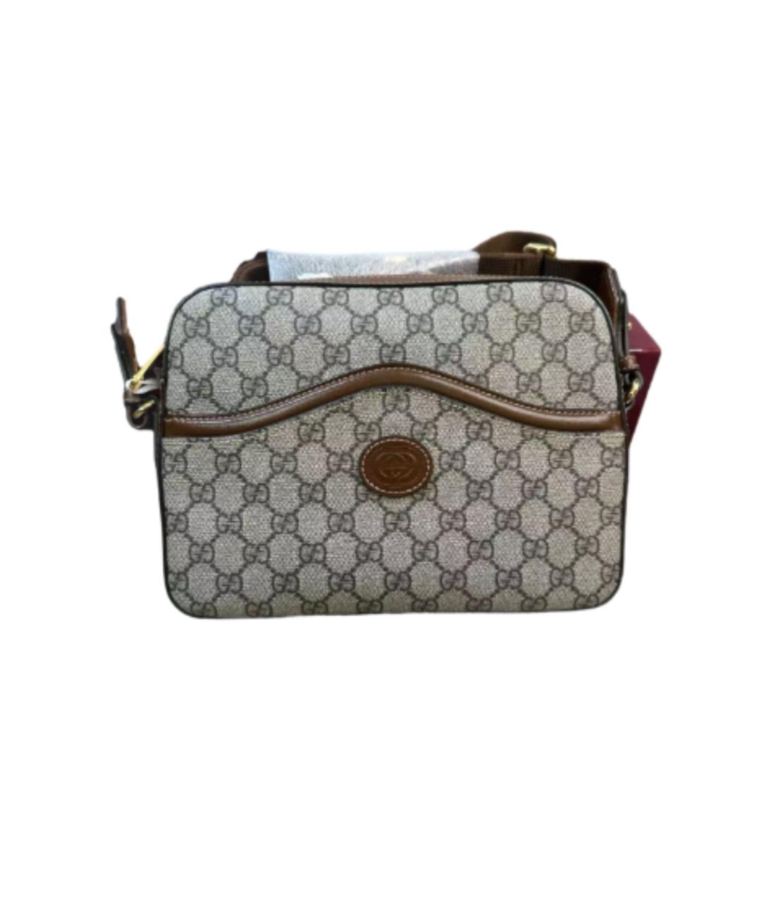 GUCCI Бежевая кожаная сумка через плечо, фото 7