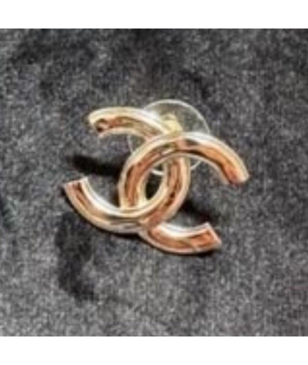 CHANEL Золотые металлические серьги, фото 4