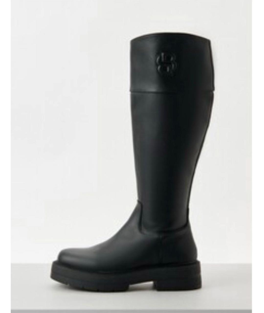 HUGO BOSS Черные кожаные сапоги, фото 7