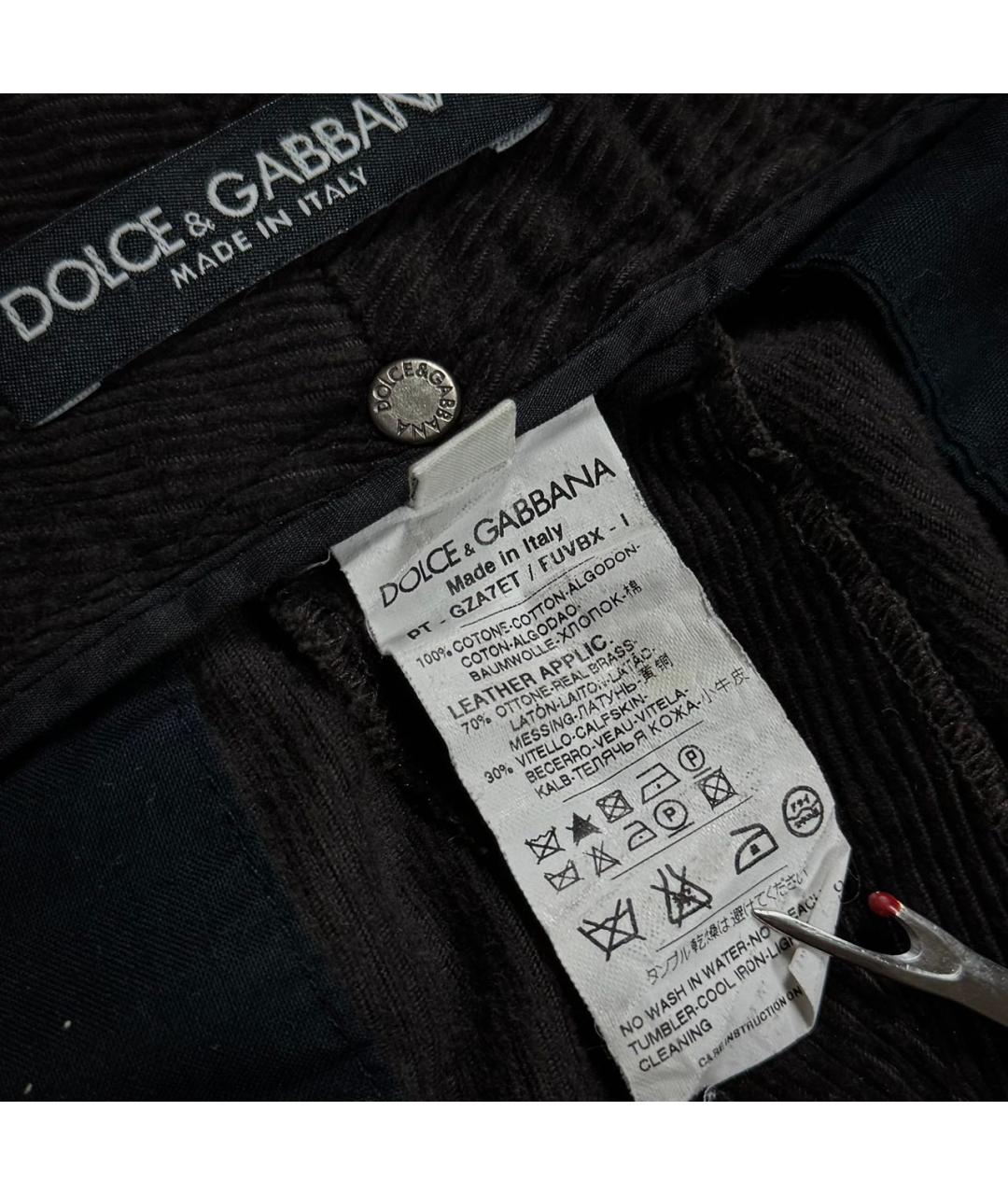 DOLCE&GABBANA Коричневые хлопковые прямые джинсы, фото 7